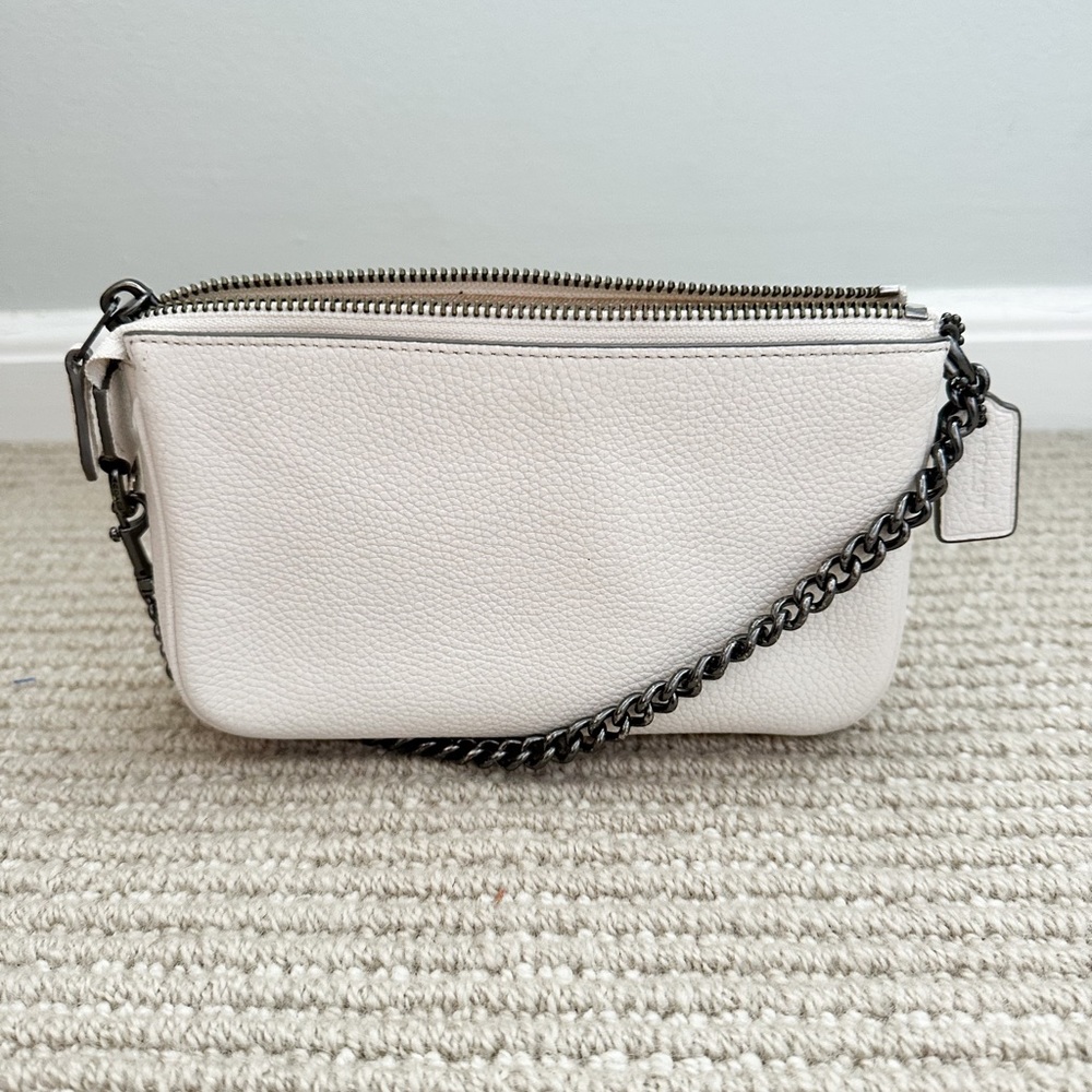 COACH Womens Studded Chained Handle Zipped Mini Handbag White, NWOT. - Picture 2 of 3